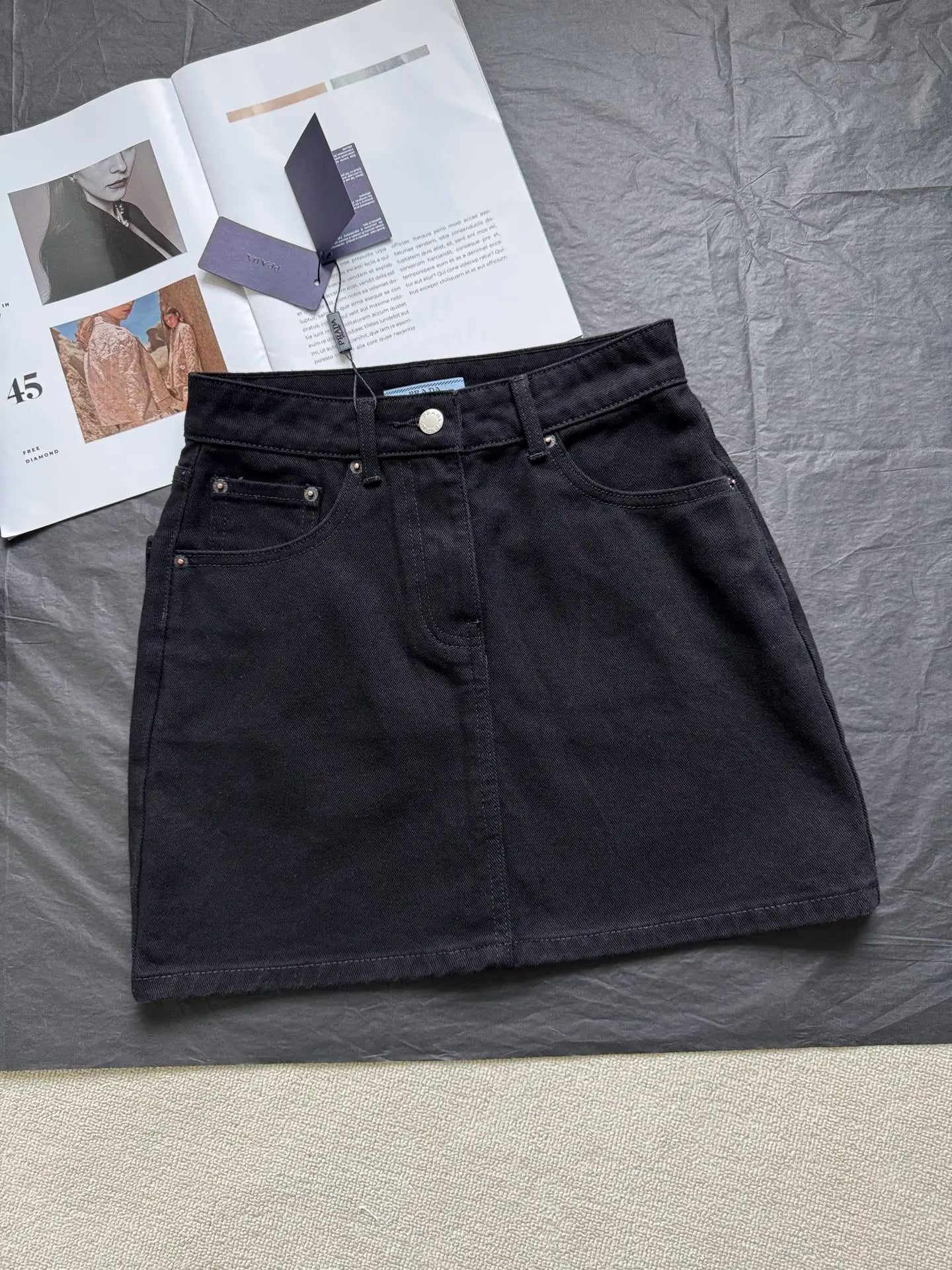 Spring and Summer Functional Decorative Simple Denim Short Skirt for Women