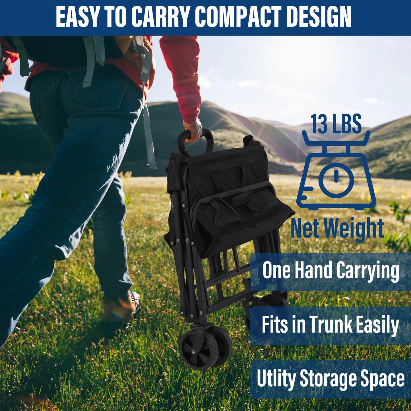 Foldable Handcart with Four Wheels for Easy Cargo Transportation