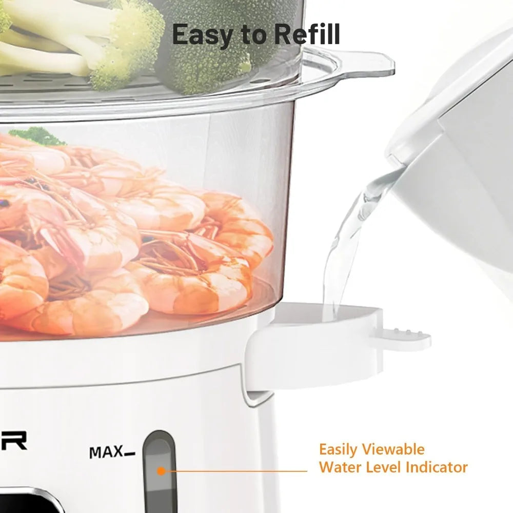 13.7QT Vegetable Steamer with 3 Tiers BPA-Free Baskets,