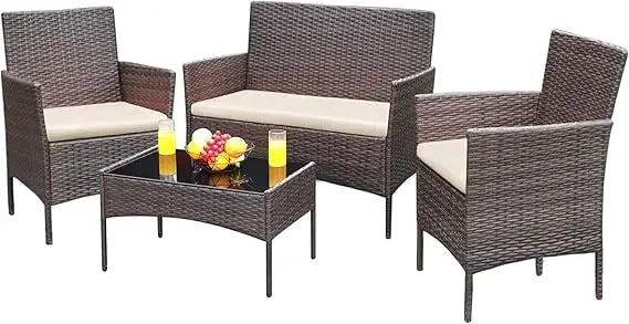 4 Pieces Patio Furniture Outdoor