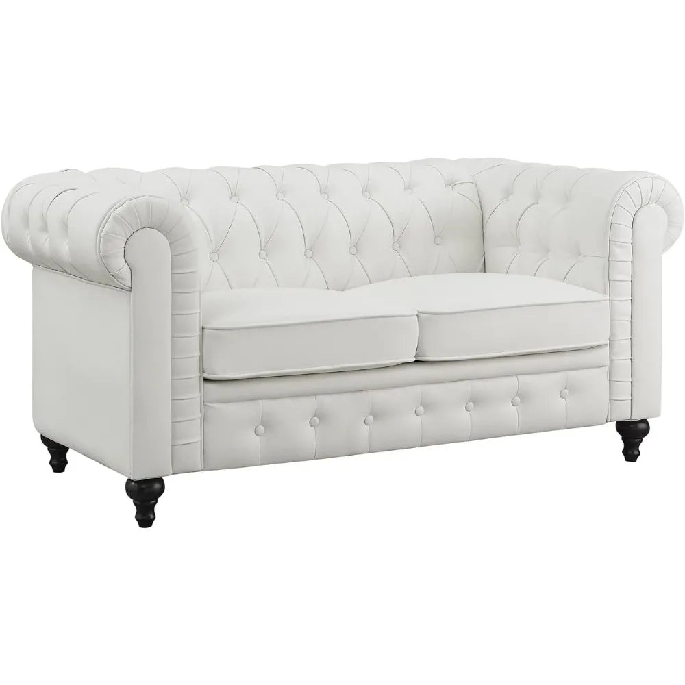 Chesterfield Sofa Set, Modern Double Leather Sofa Collection