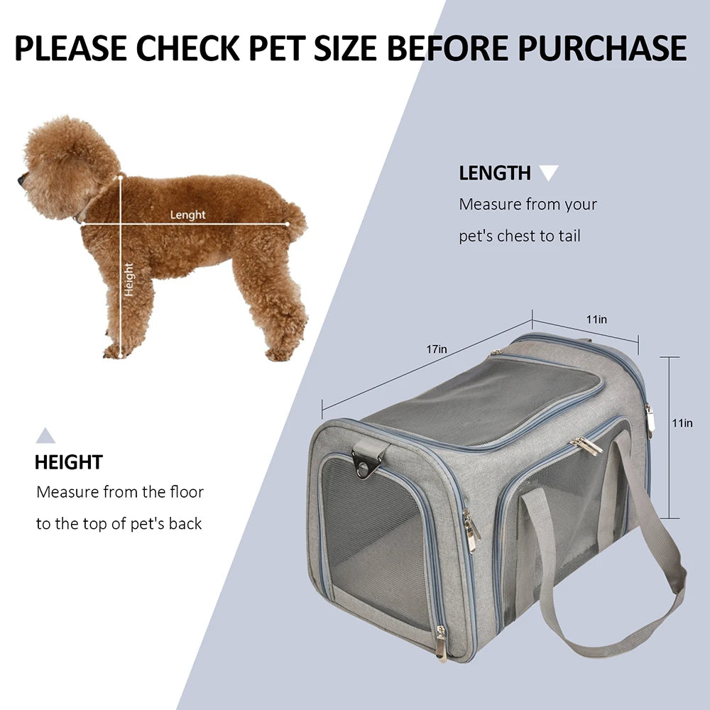 Dog Carrier Bag Soft Side Backpack Cat