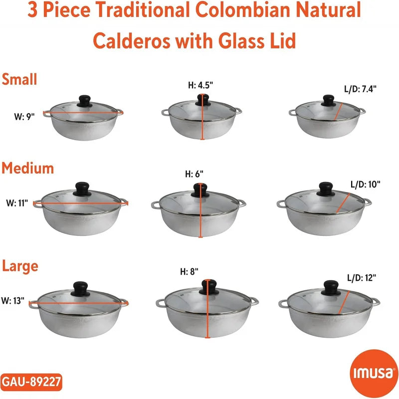 1.5/3.5/7.0qt Cast aluminum Caldero