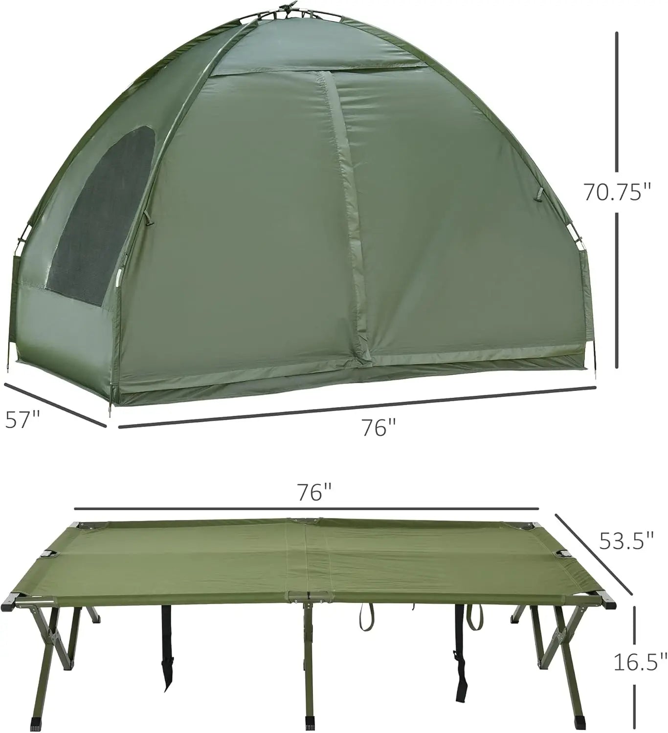 2 Person Foldable Camping Cot with Tent and Air Mattress