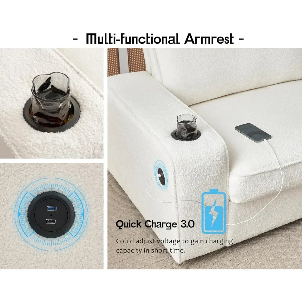 Modern Sofa, 89in Comfy Couch with Cup Holders