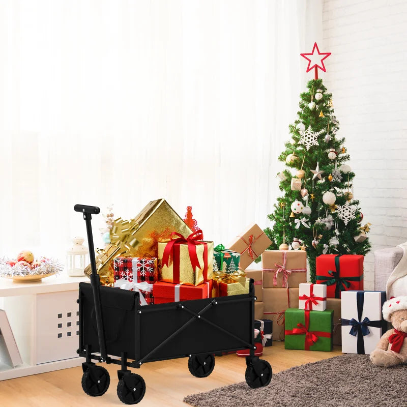 Foldable Handcart with Four Wheels for Easy Cargo Transportation