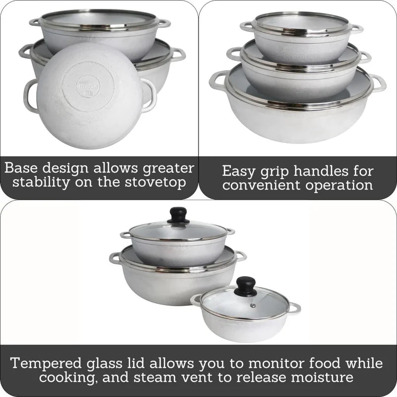 1.5/3.5/7.0qt Cast aluminum Caldero
