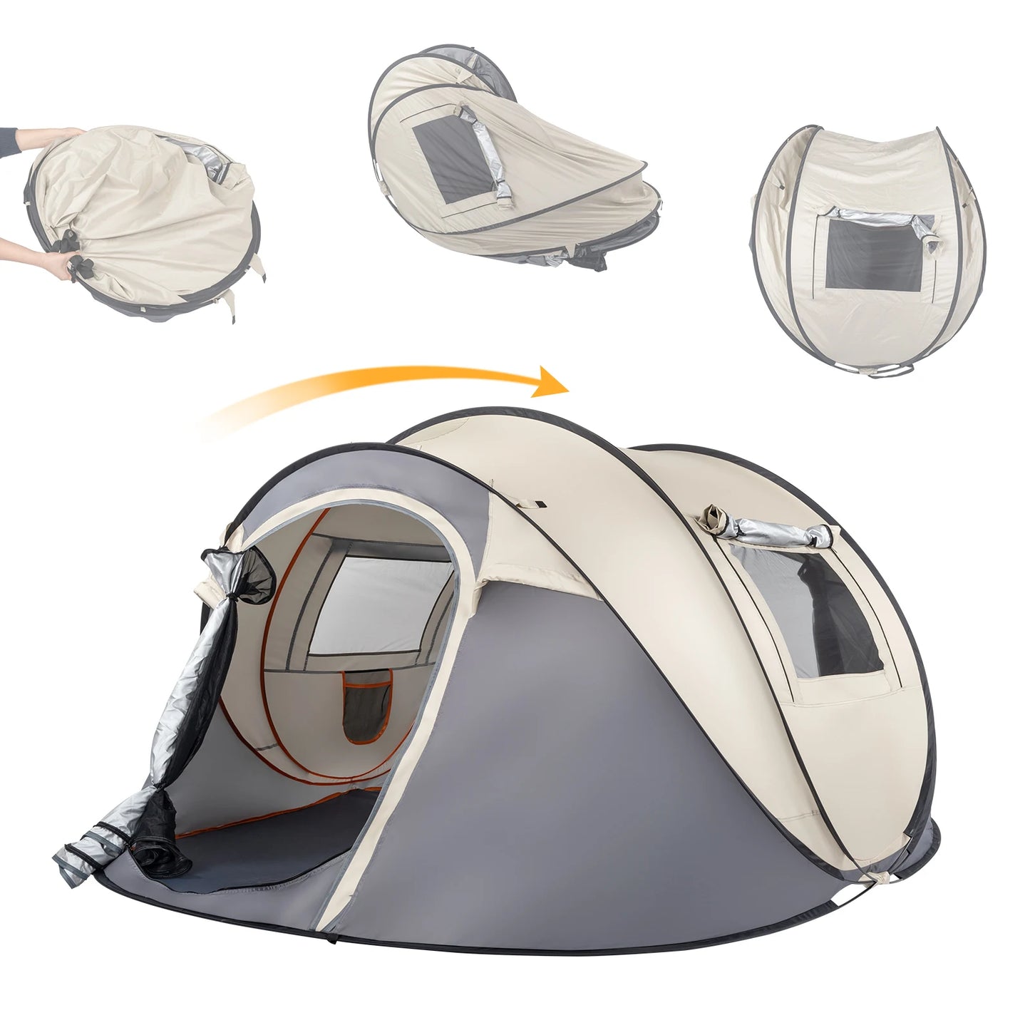 Camping Tent, 4 Person Pop Up,Easy Setup