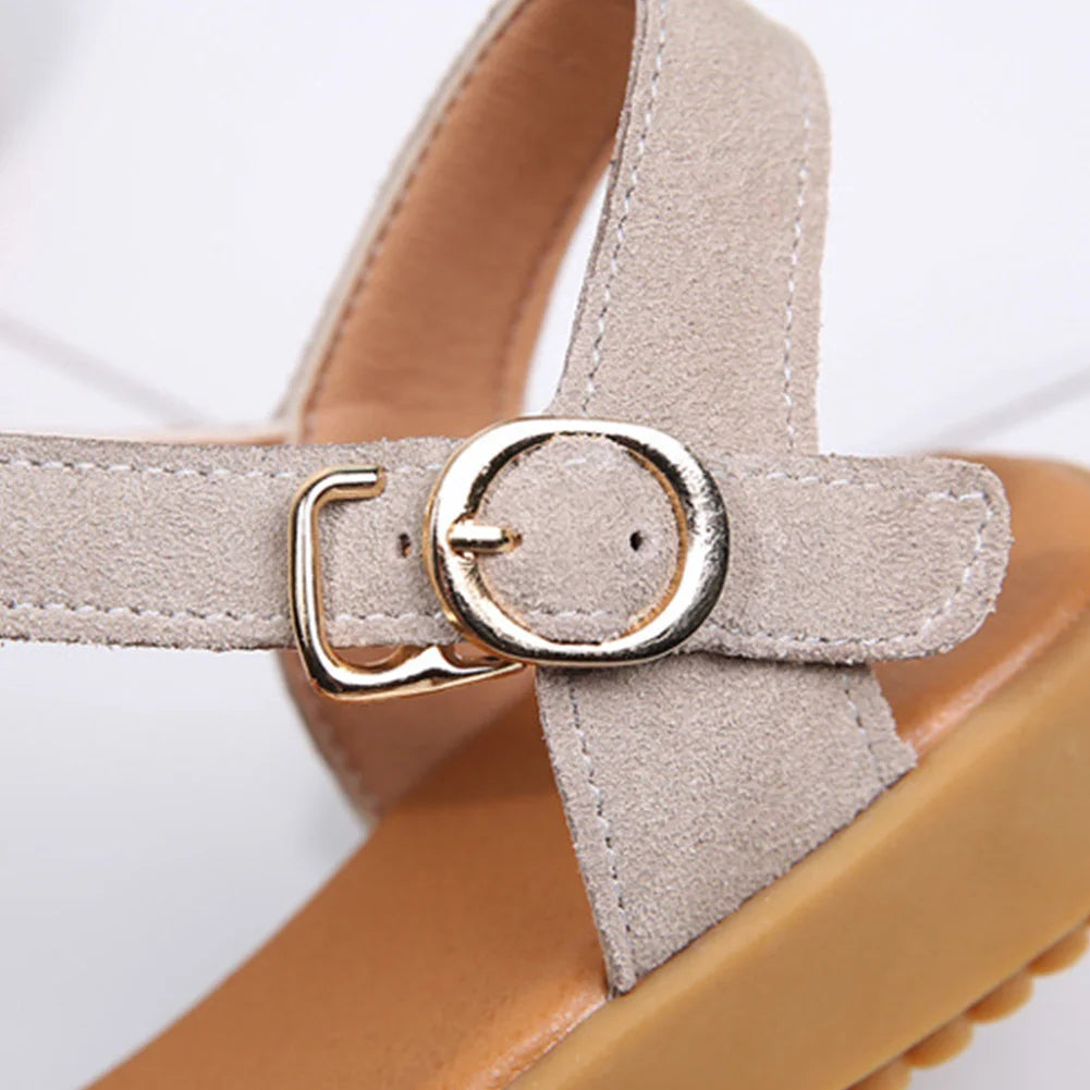 Women Fashion Flat Sandals Ankle Strap Buckle Casual Walking Sandals Open Toe Comfy Summer Footwear