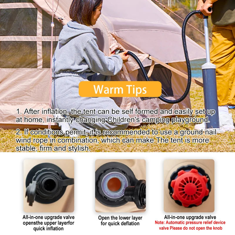 Inflatable Tent for Camping - 6-8 Person Quick Setup Tent