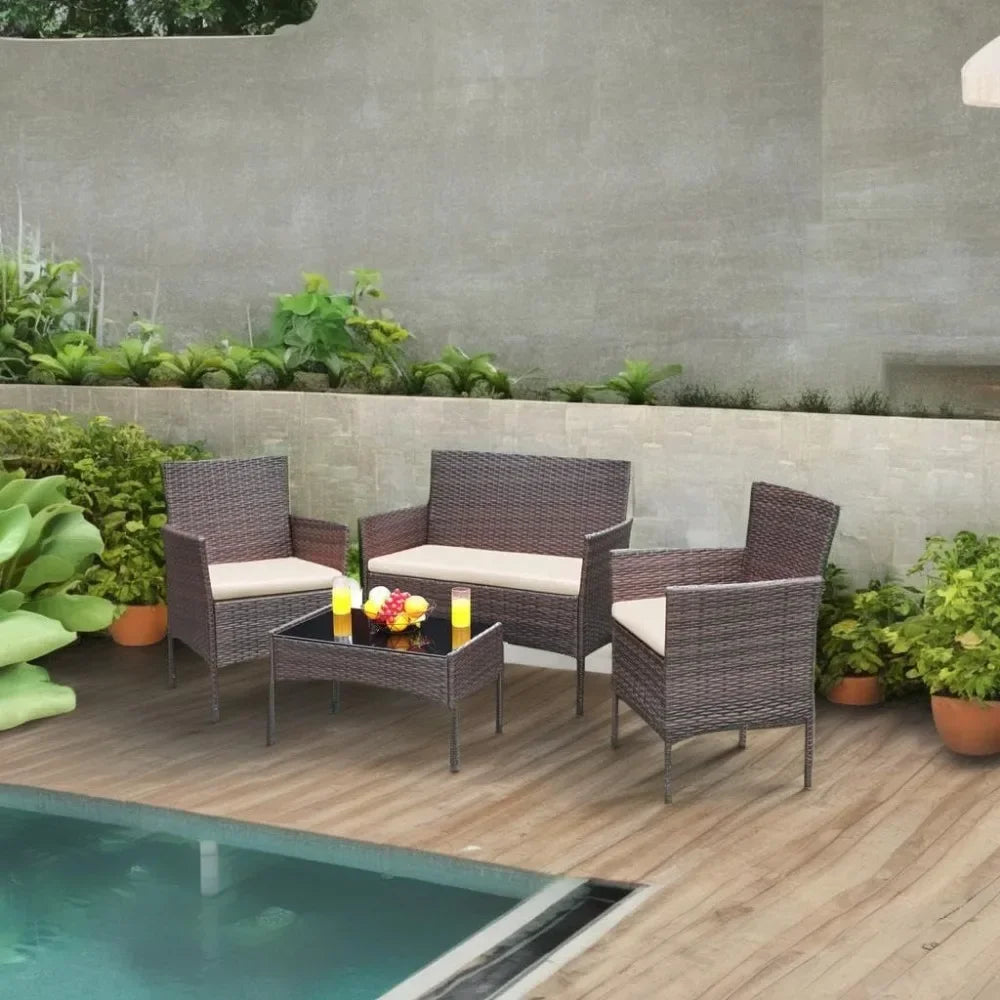 4 Pieces Patio Furniture Outdoor