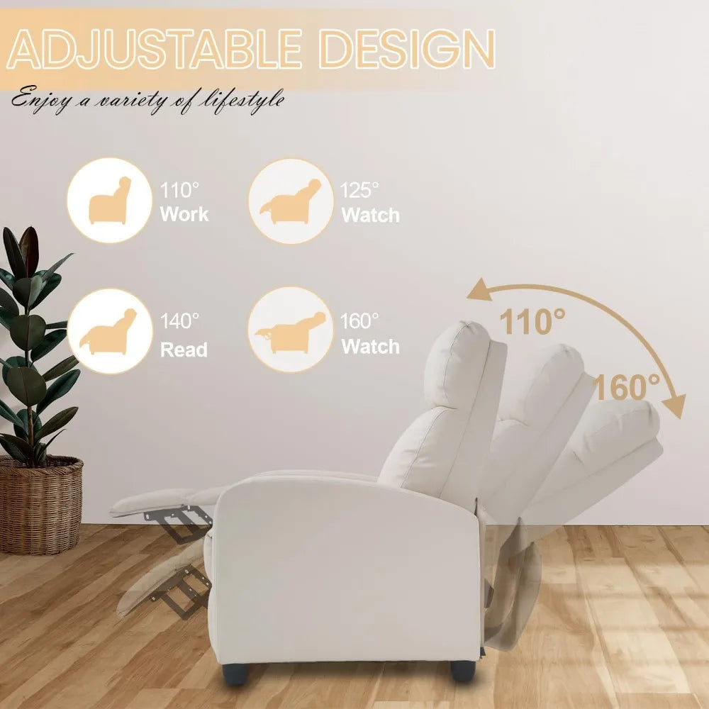 Recliner Chair Breathable Padded with Massage Feature