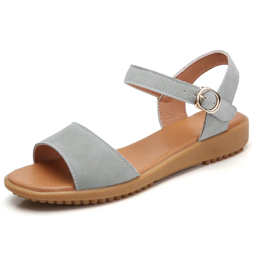 Women Fashion Flat Sandals Ankle Strap Buckle Casual Walking Sandals Open Toe Comfy Summer Footwear
