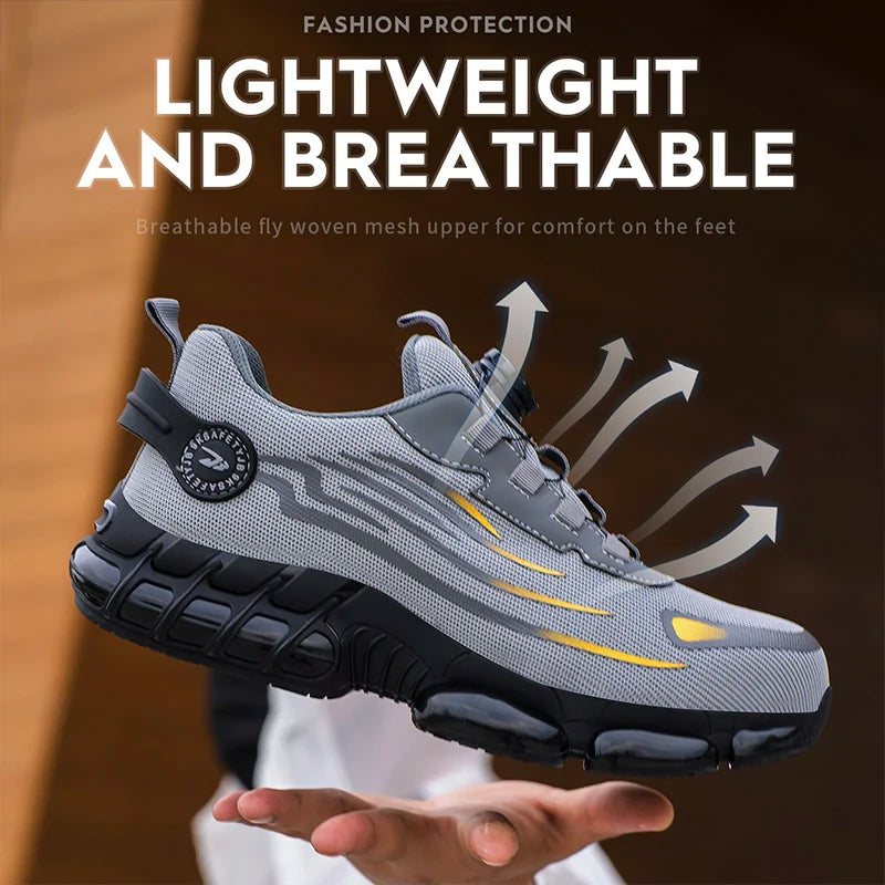 Breathable Lace Free Soft Sole Comfortable Anti Smash Anti Puncture Labour Insurance Shoes