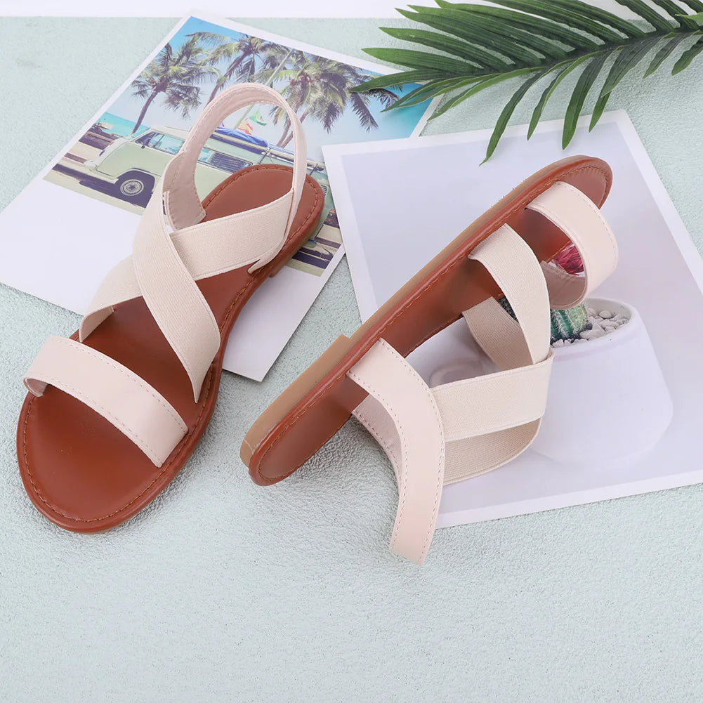 Elastic Ankle Strap Summer Dressy Shoes for Women
