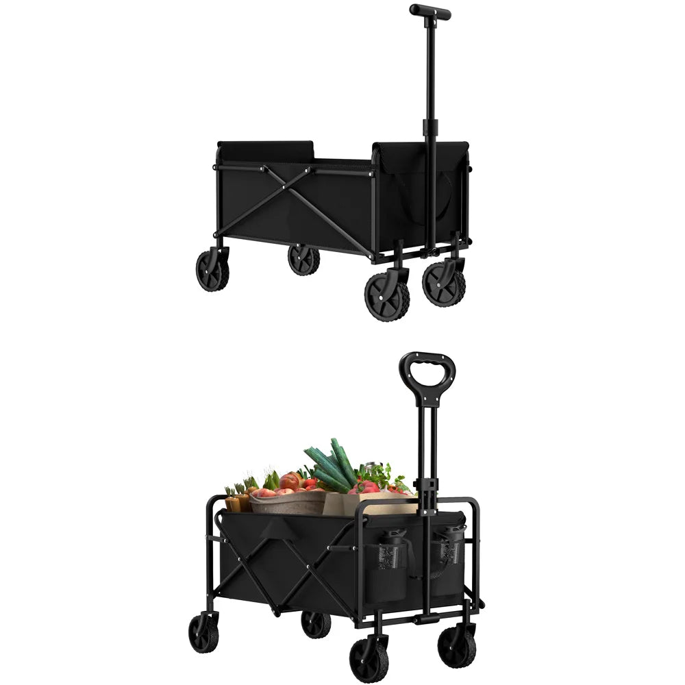 Foldable Handcart with Four Wheels for Easy Cargo Transportation