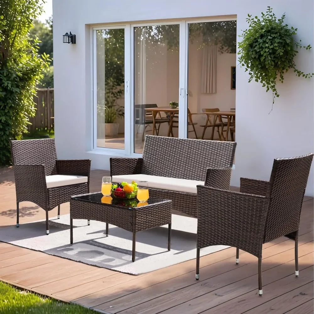 4 Pieces Patio Furniture Outdoor