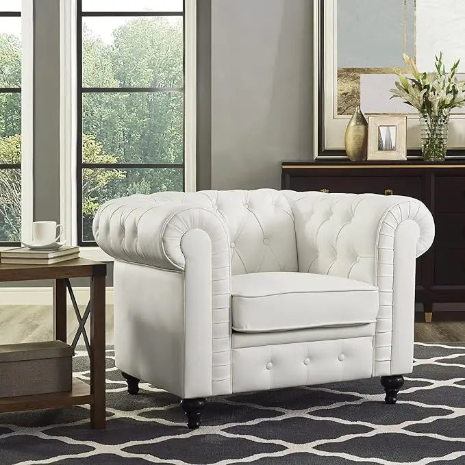 Chesterfield Sofa Set, Modern Double Leather Sofa Collection