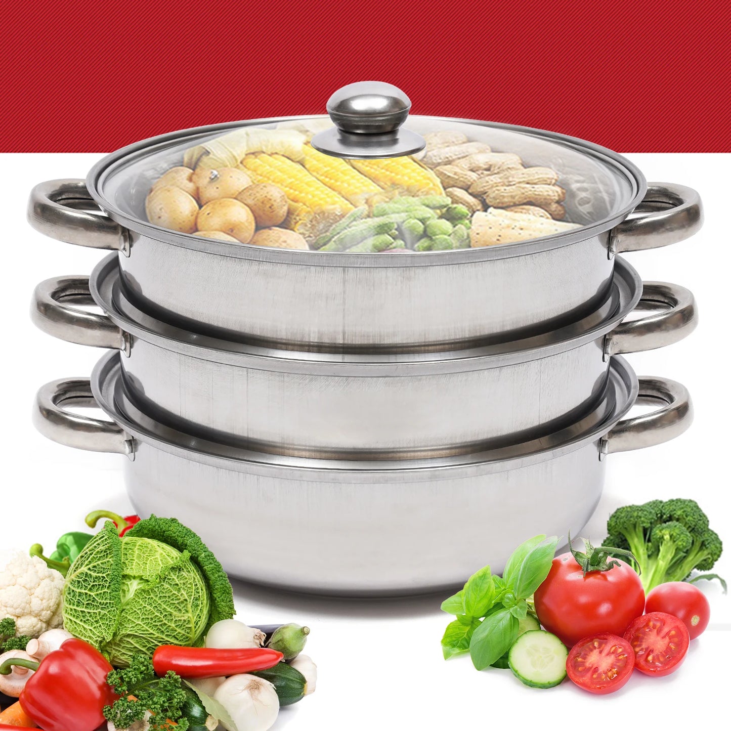 3 Tier Steamer Cooker Steam Pot Set