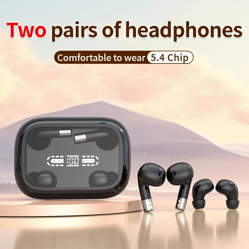 SK 2in1 Dual Headphones 5.4 Bluetooth Wireless Earphones