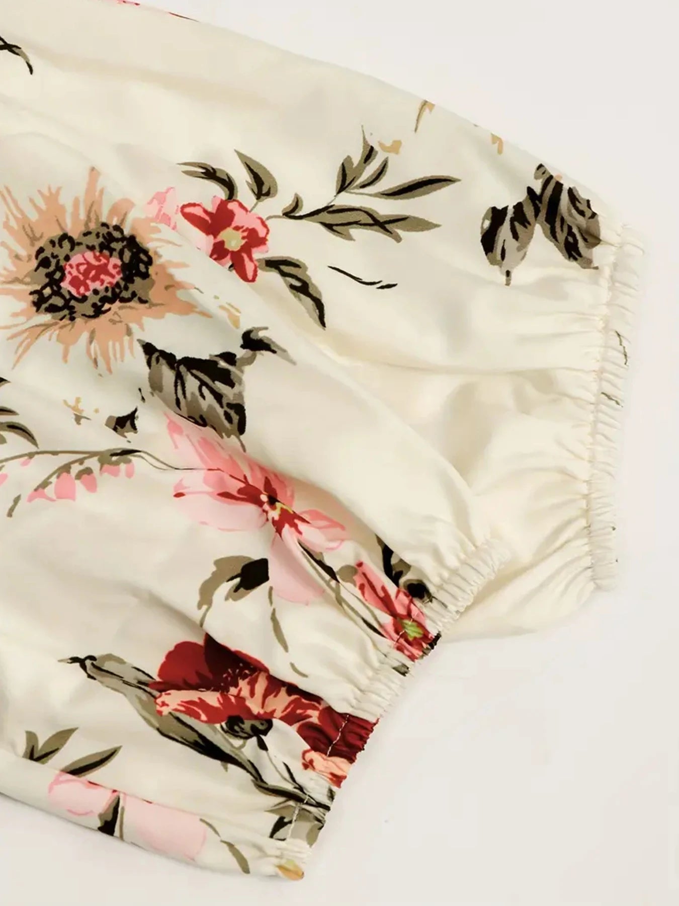 2025 New Elegant Floral Print Women's Half Sleeve Long Pants Dress Summer Vacation Beach Dress