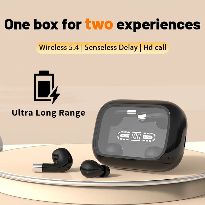 SK 2in1 Dual Headphones 5.4 Bluetooth Wireless Earphones