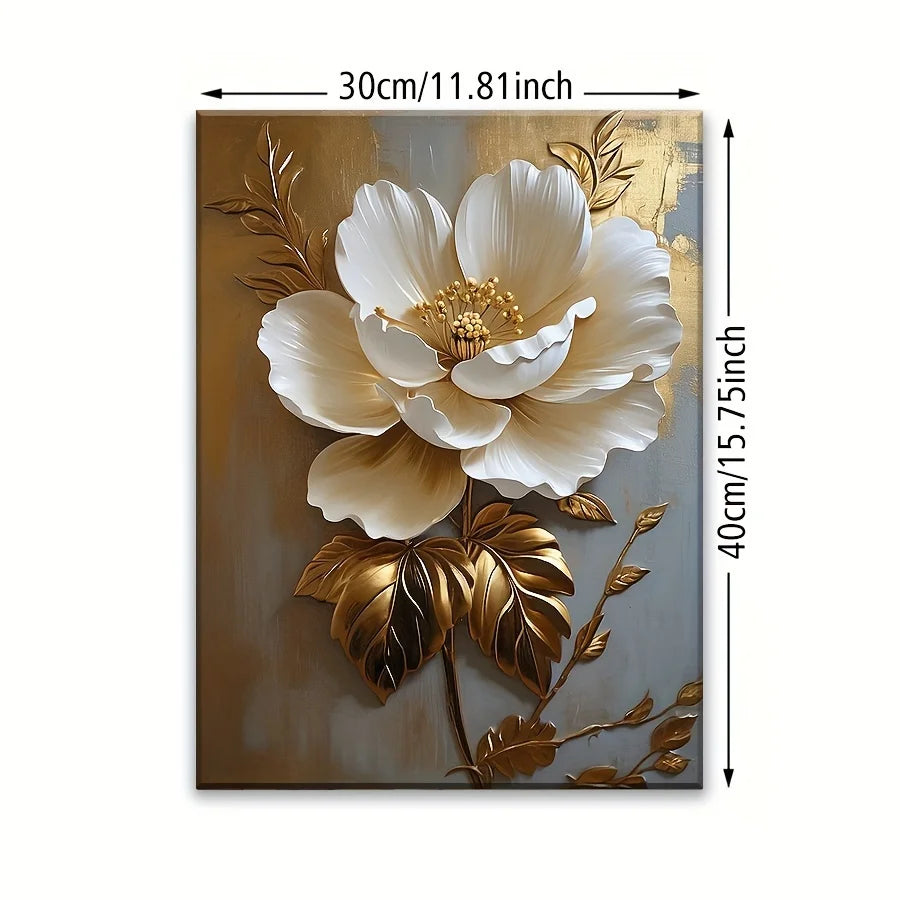 1PC Elegant White Floral Canvas ArtV