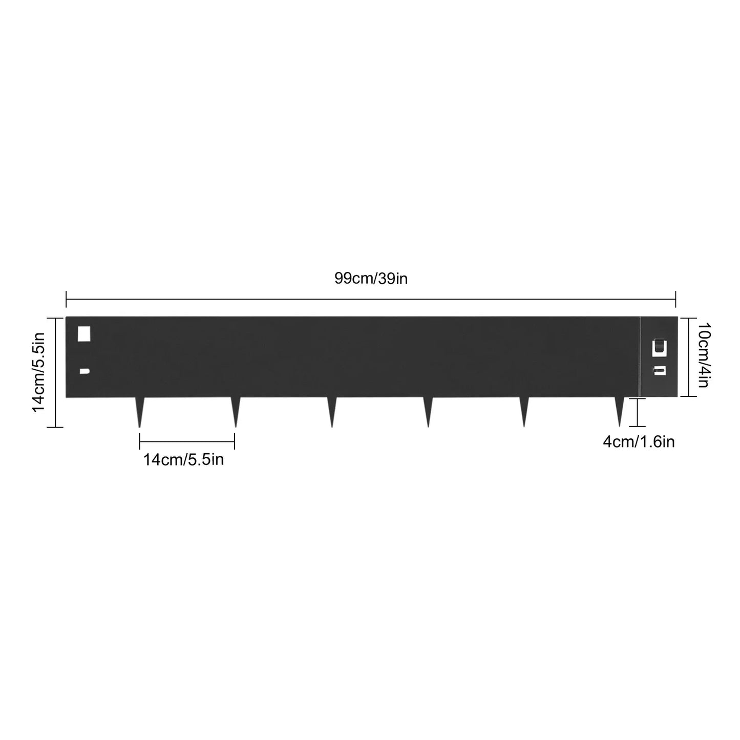 5 Pcs 4" x 39" Lawn Edging Kit, Steel Landscape Edging Barriers, Metal Garden Edging Border, Lawn Edge for Garden Yard