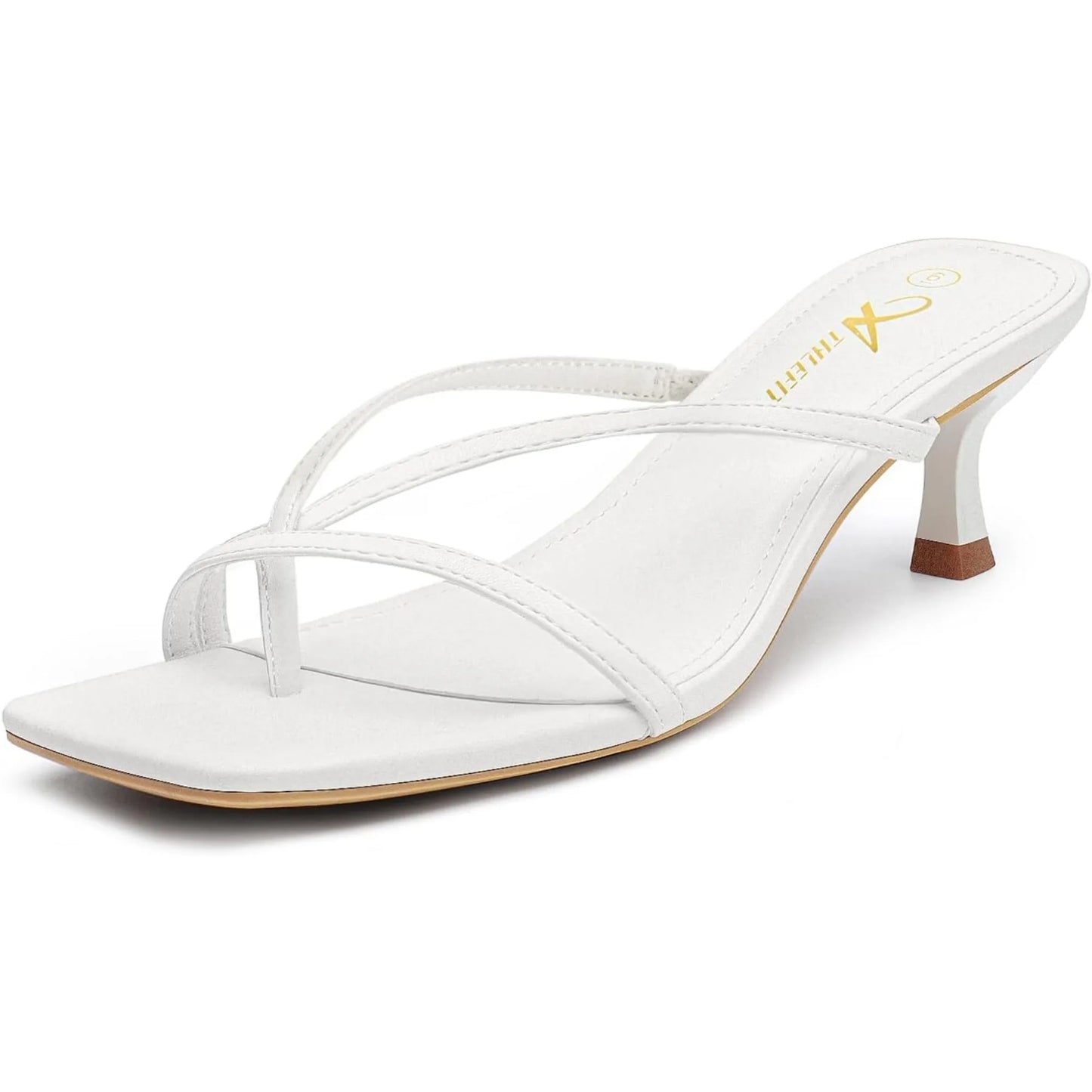 Women's Strappy Kitten Heels Flip Flops Square Open Toe Sandals