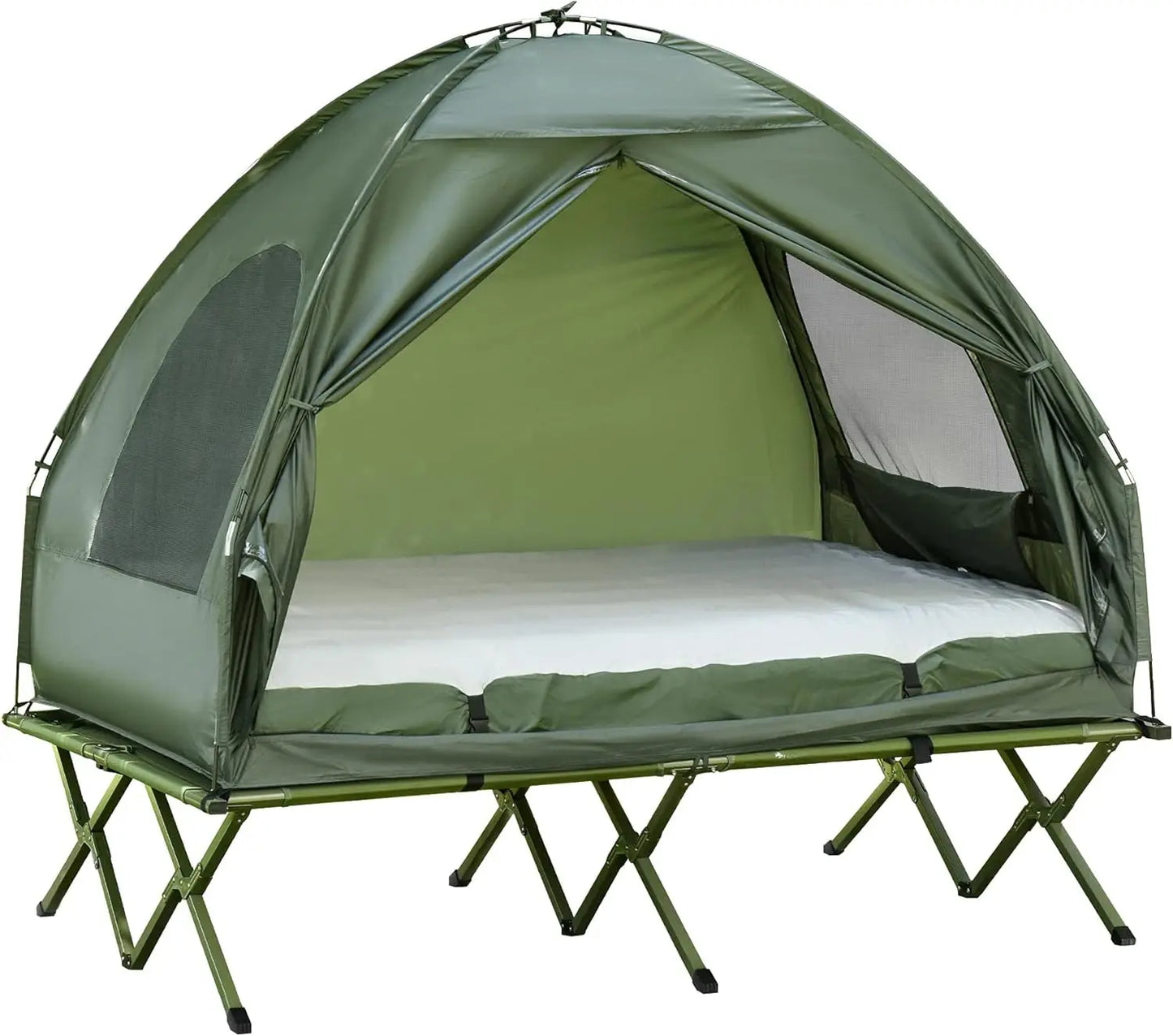 2 Person Foldable Camping Cot with Tent and Air Mattress