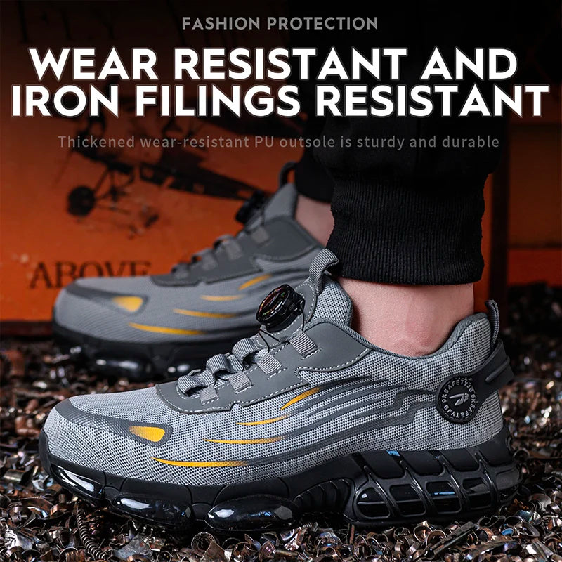 Breathable Lace Free Soft Sole Comfortable Anti Smash Anti Puncture Labour Insurance Shoes