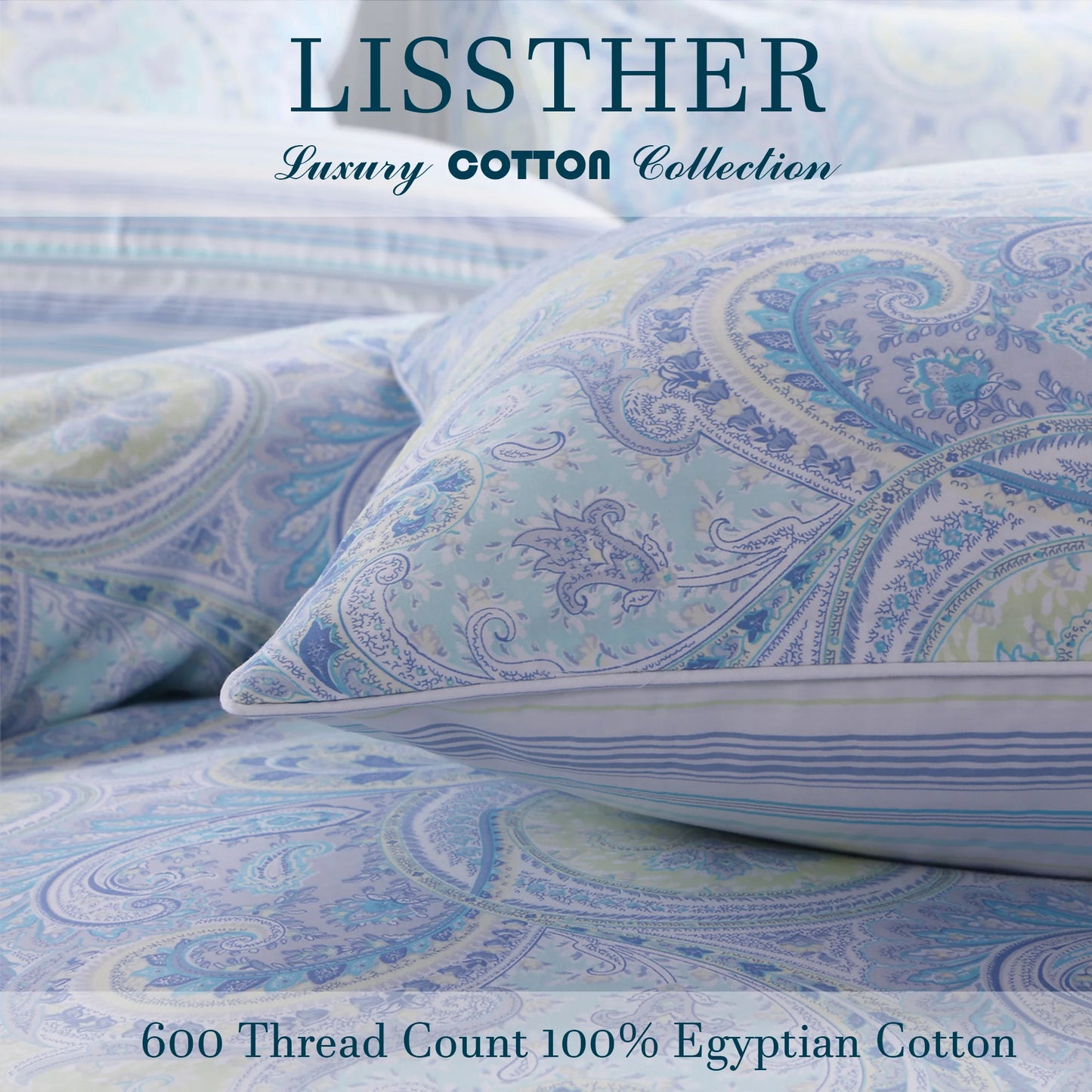 3pcs 600TC 100% Egyptian Cotton Duvet Cover Set,