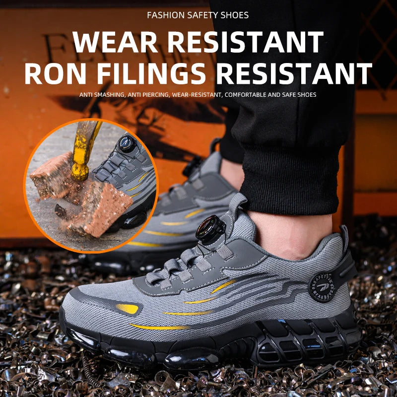 Breathable Lace Free Soft Sole Comfortable Anti Smash Anti Puncture Labour Insurance Shoes
