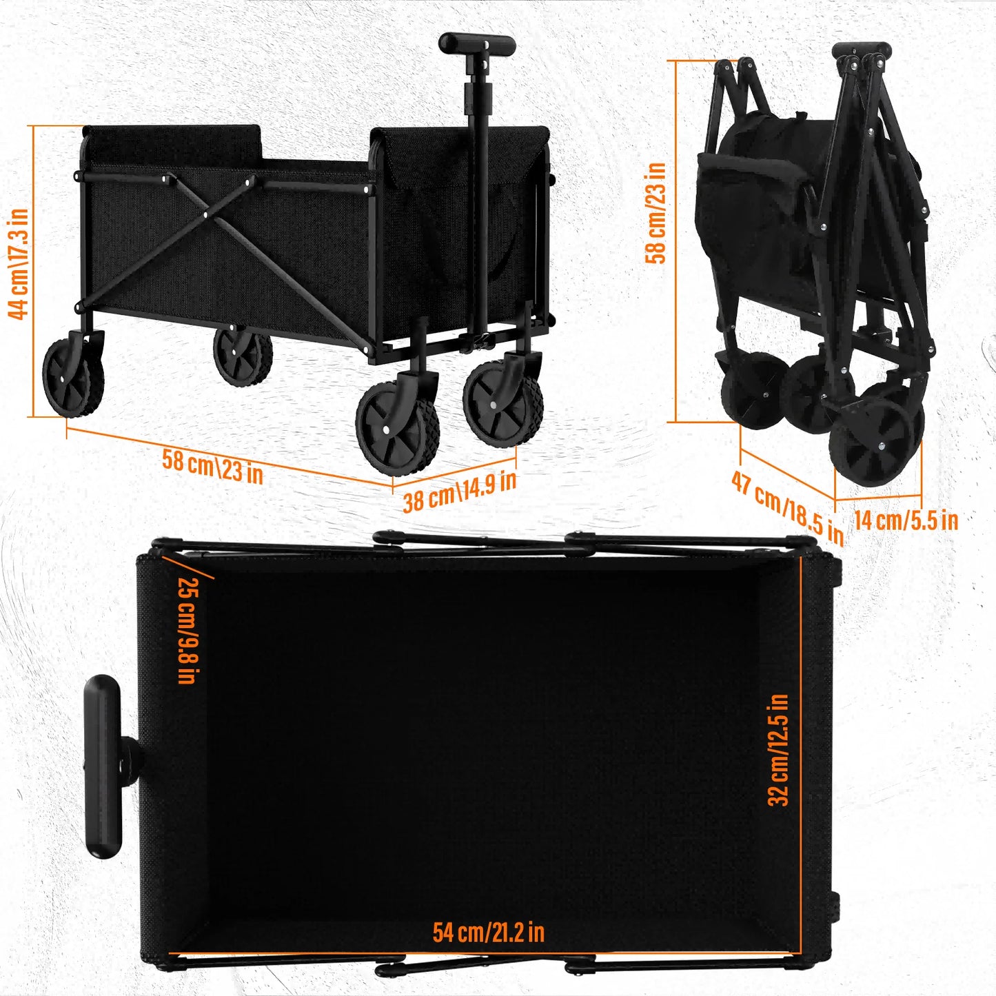 Foldable Handcart with Four Wheels for Easy Cargo Transportation