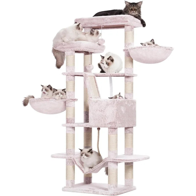 Cat Tree, 68 Inch Multi-Level Cat Tower for Indoor Cats