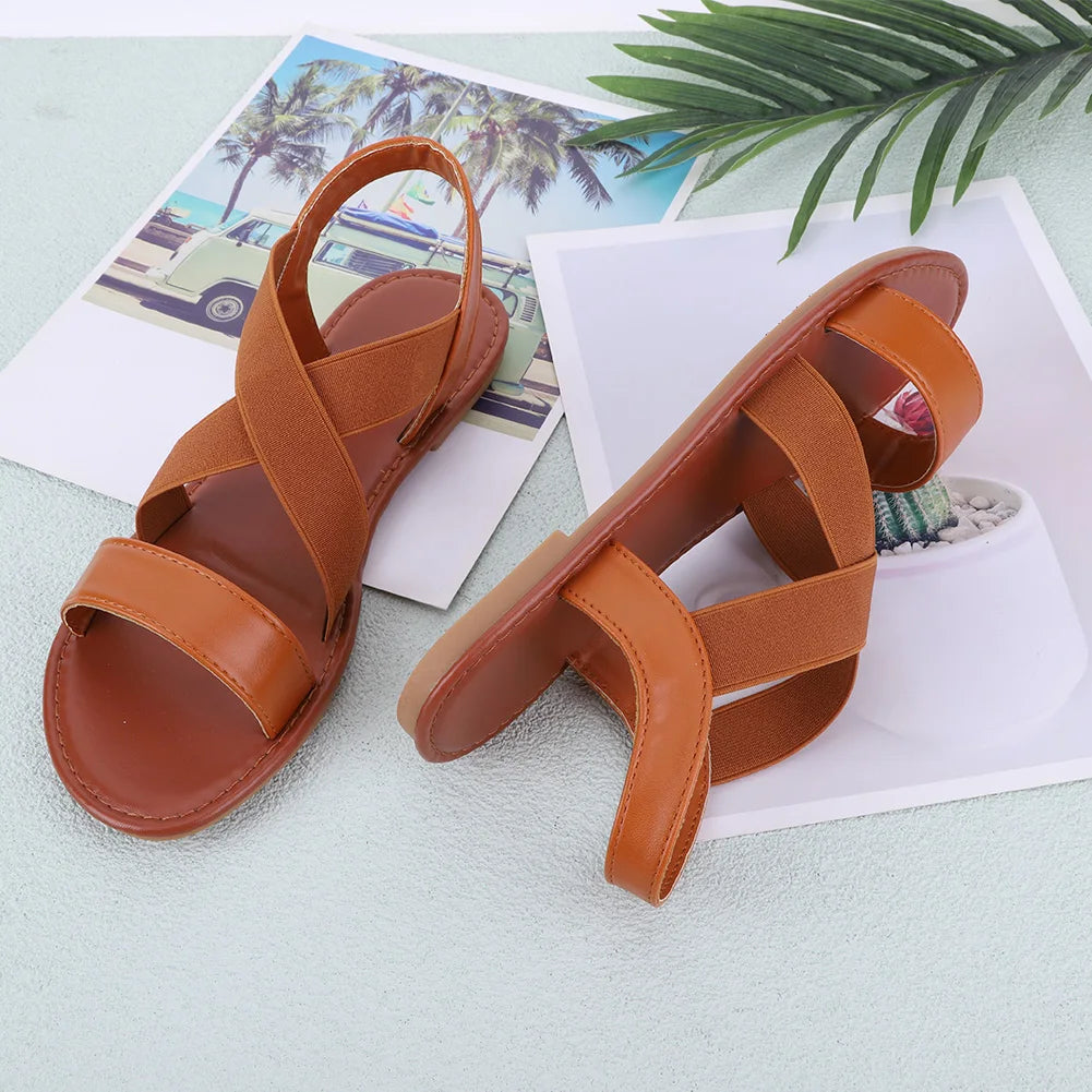 Elastic Ankle Strap Summer Dressy Shoes for Women
