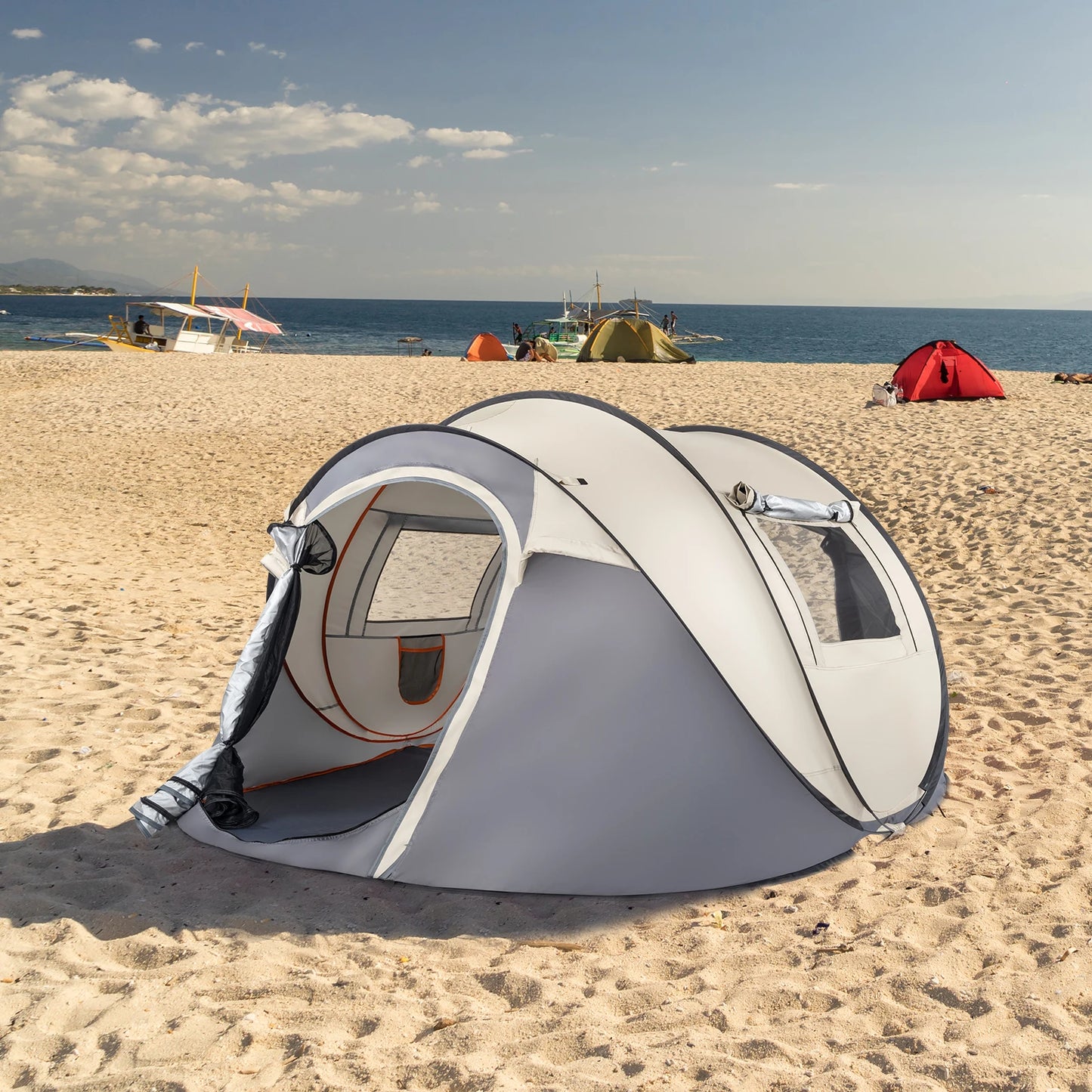 Camping Tent, 4 Person Pop Up,Easy Setup