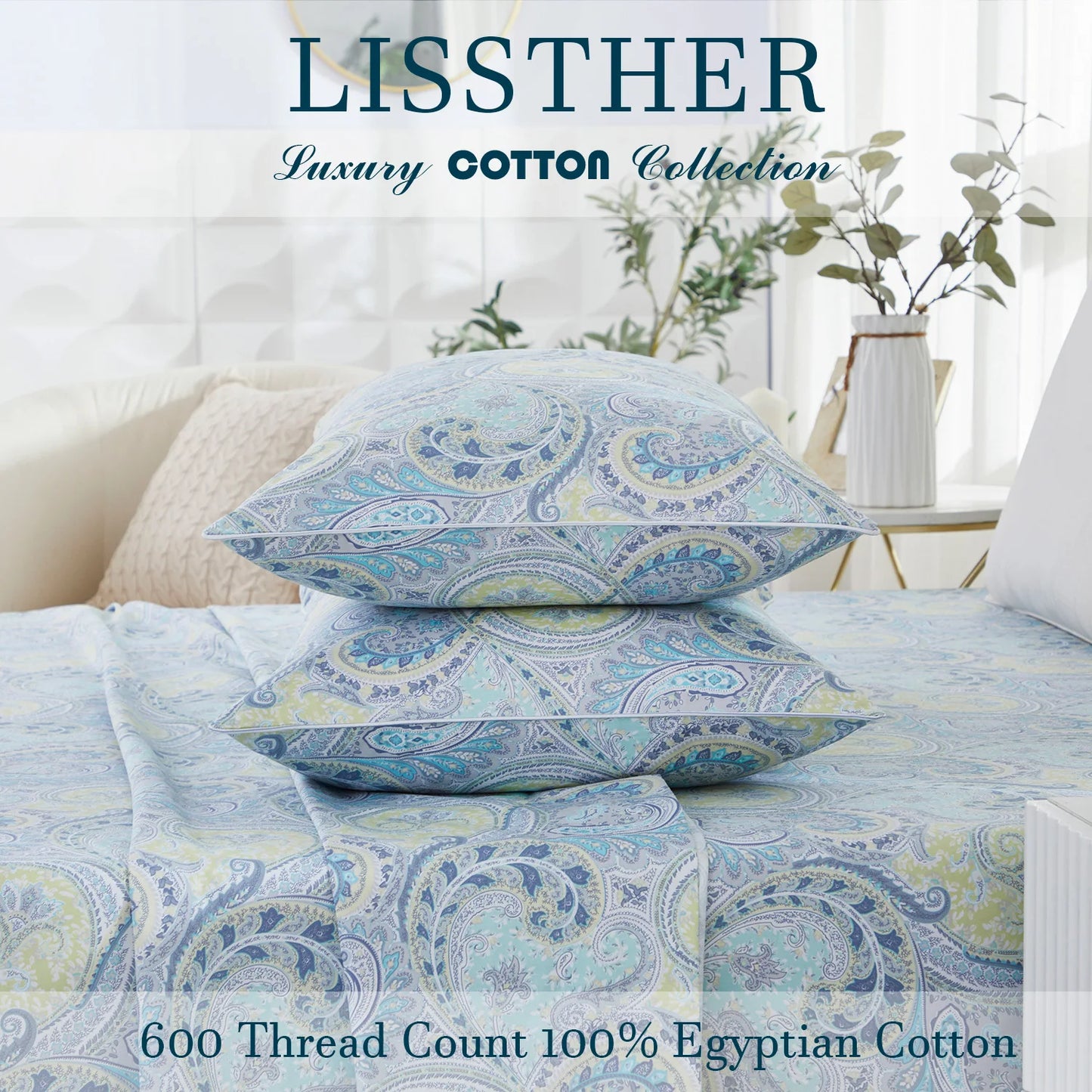 3pcs 600TC 100% Egyptian Cotton Duvet Cover Set,