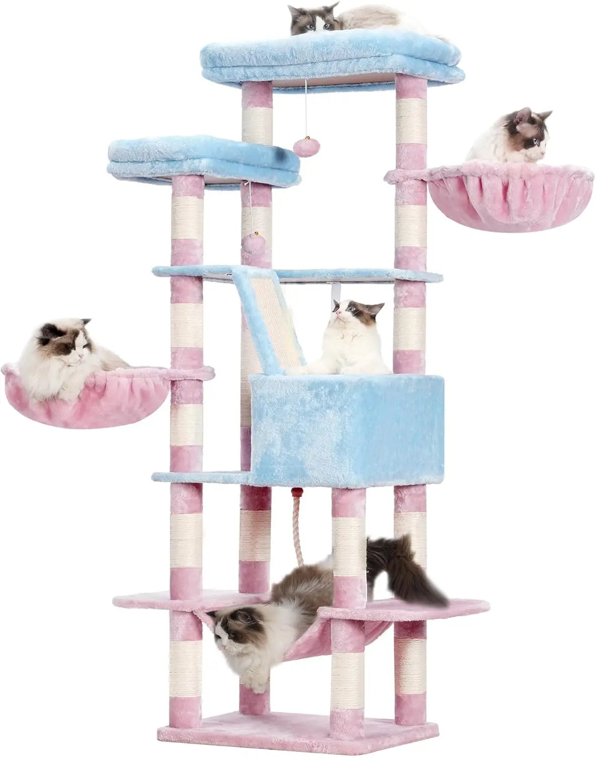 Cat Tree, 68 Inch Multi-Level Cat Tower for Indoor Cats