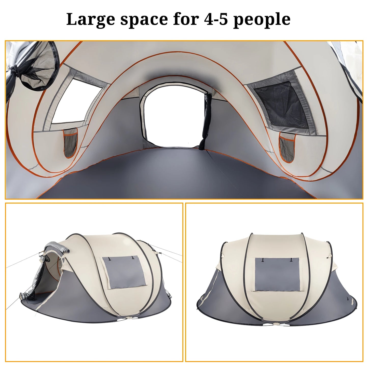Camping Tent, 4 Person Pop Up,Easy Setup