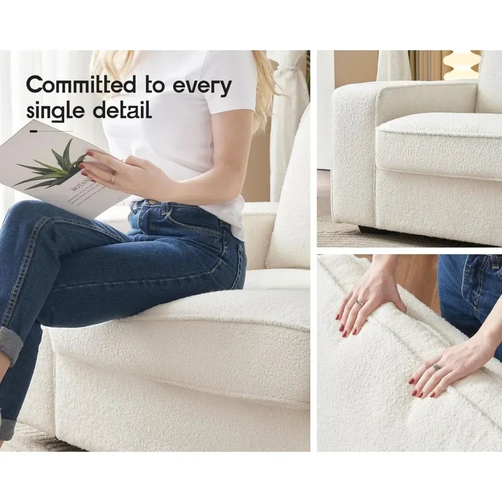 Modern Sofa, 89in Comfy Couch with Cup Holders