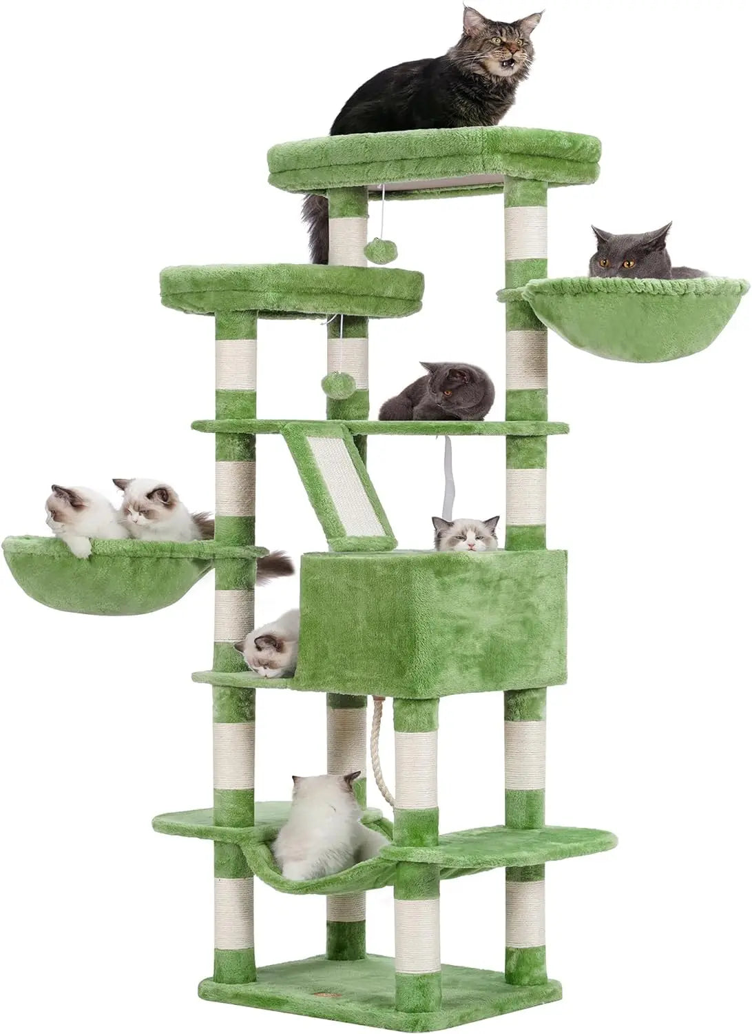 Cat Tree, 68 Inch Multi-Level Cat Tower for Indoor Cats