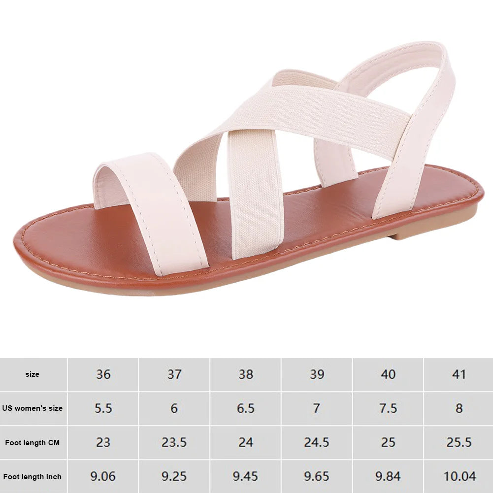Elastic Ankle Strap Summer Dressy Shoes for Women