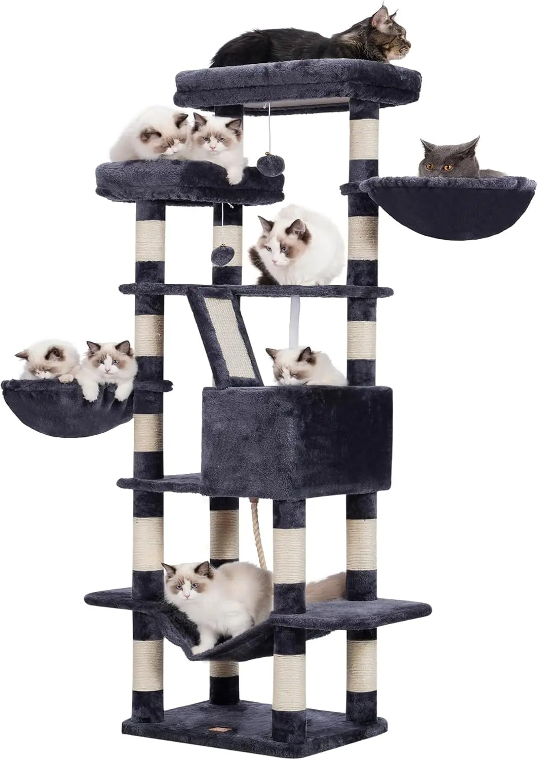 Cat Tree, 68 Inch Multi-Level Cat Tower for Indoor Cats