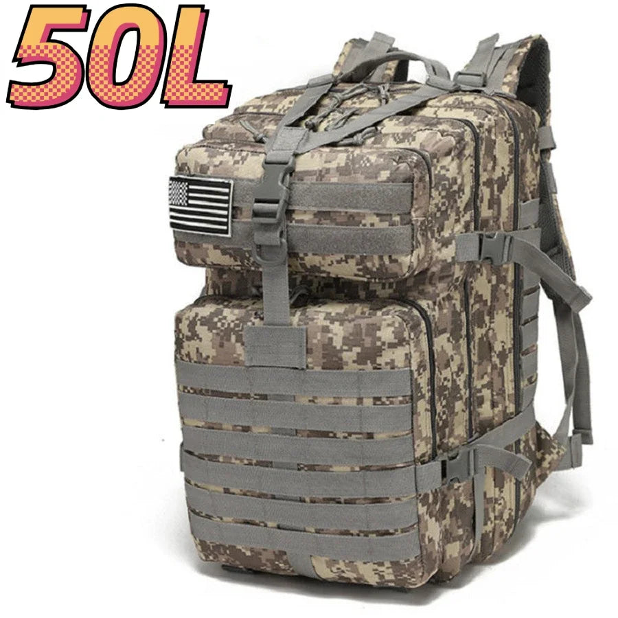30L/50L 1000D Nylon Waterproof Trekking Fishing Hunting Bag Backpack