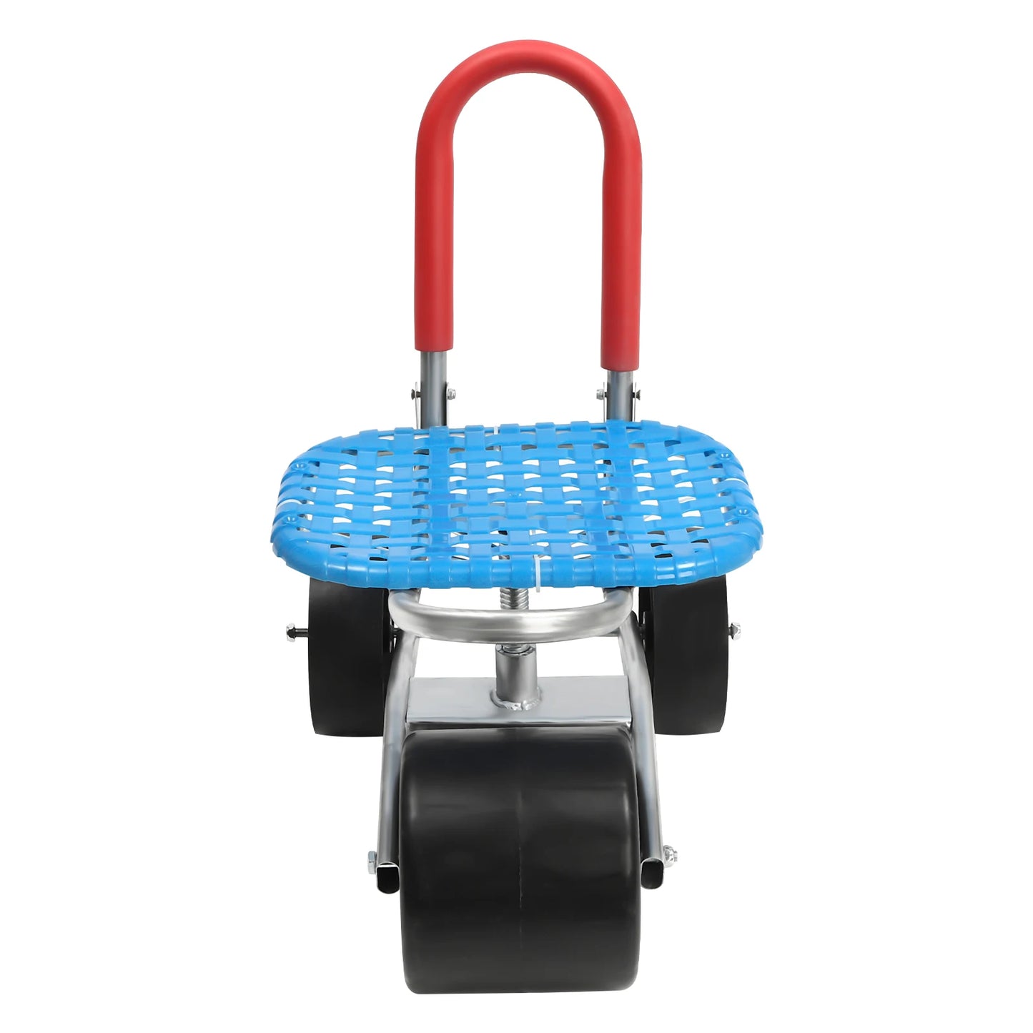 Garden Cart Rolling Stool with 3 Wheels Stable Workseat Outdoor Lawn Yard Patio Wagon Scooter Adjustable 360 Degree Swivel Seat