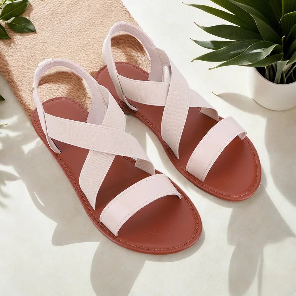 Elastic Ankle Strap Summer Dressy Shoes for Women