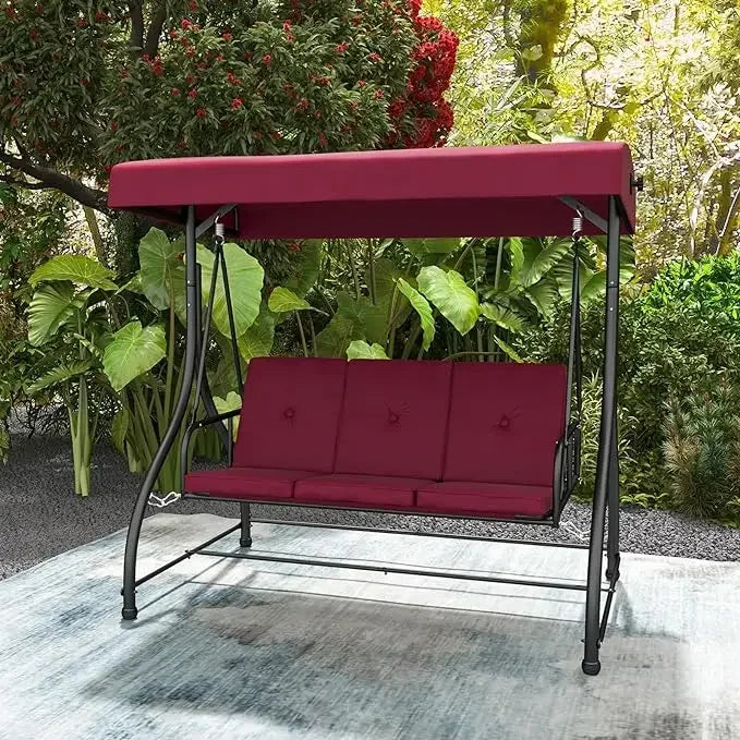 2-in-1 Convertible Patio Swing Bed with Removable Cushions