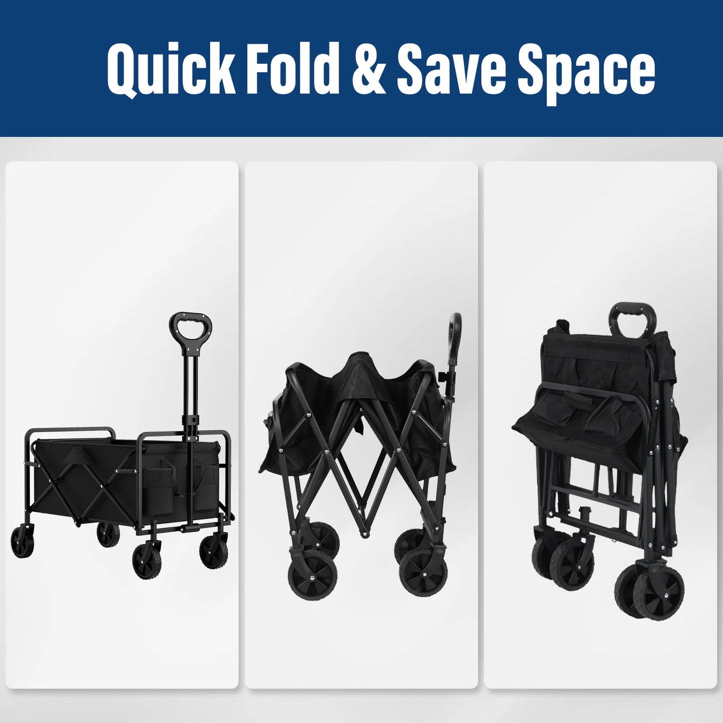 Foldable Handcart with Four Wheels for Easy Cargo Transportation