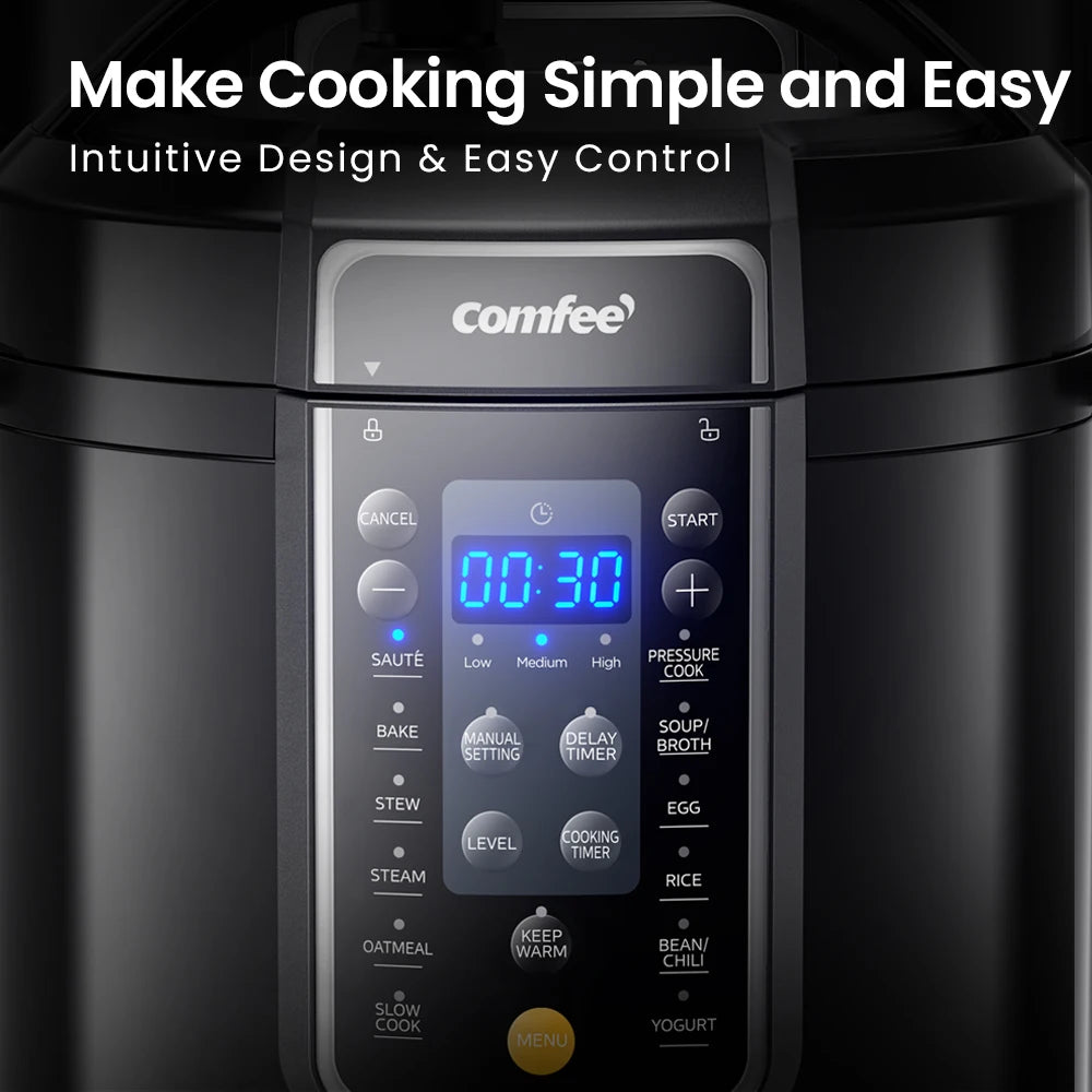 COMFEE’ 6 Quart 9-in-1 Electric Pressure Cooker